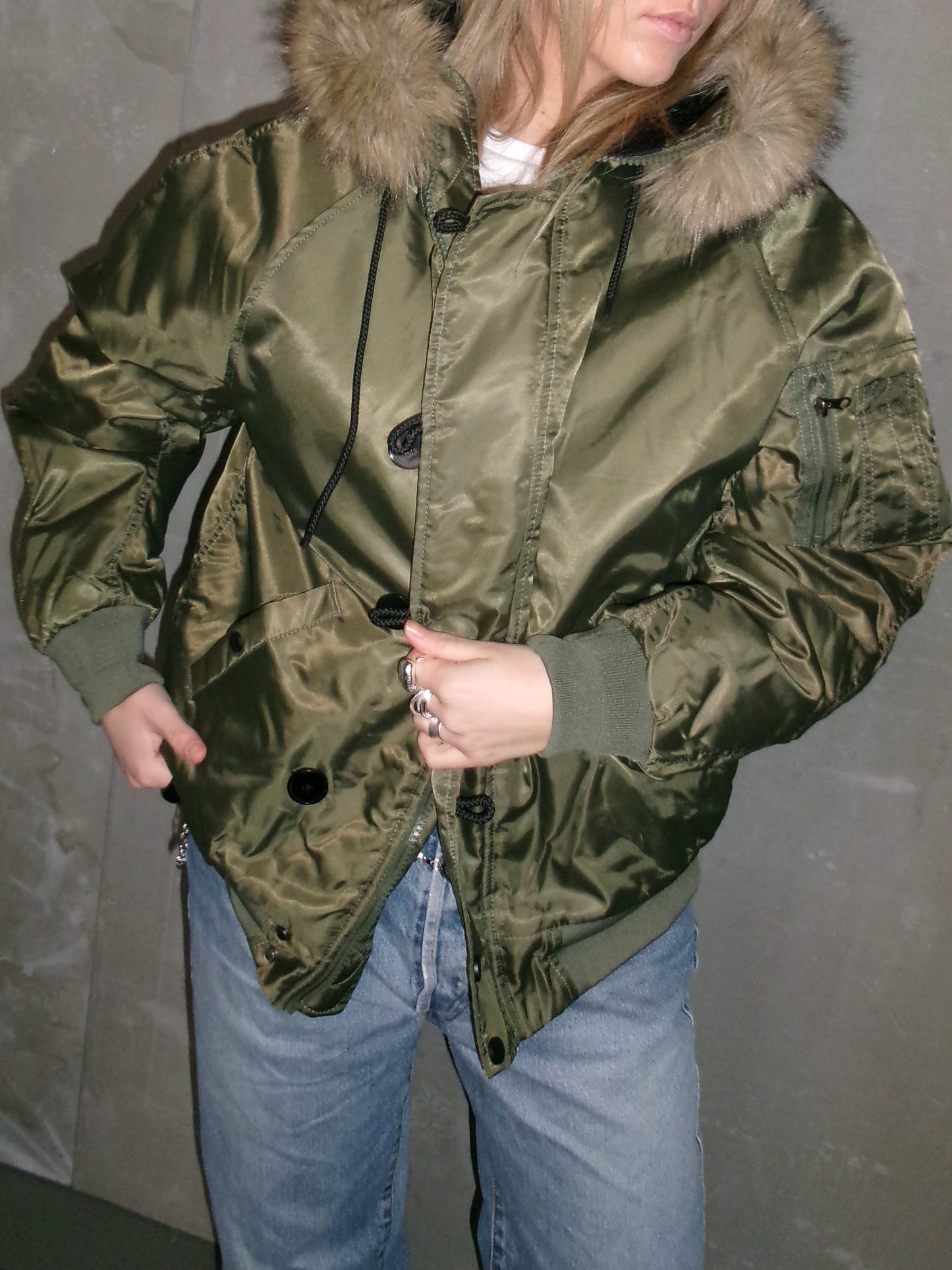 ÚLPA MEÐ LOÐI GRÆN