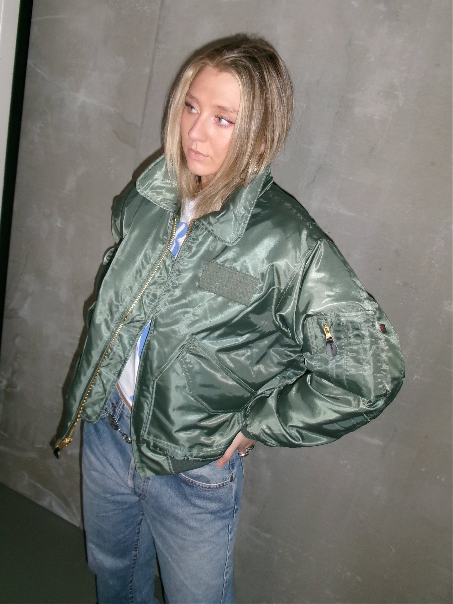 BOMBER MEÐ KRAGA GRÆNN