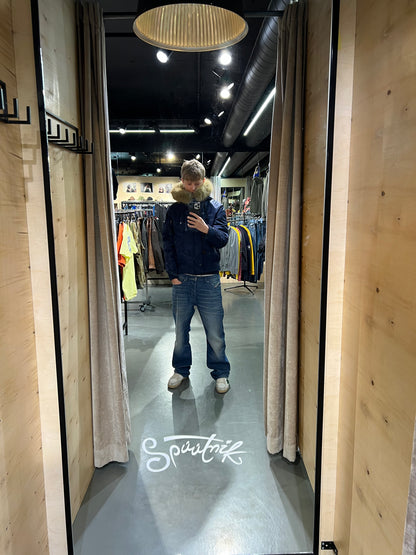 ÚLPA MEÐ LOÐI NAVY BLÁ