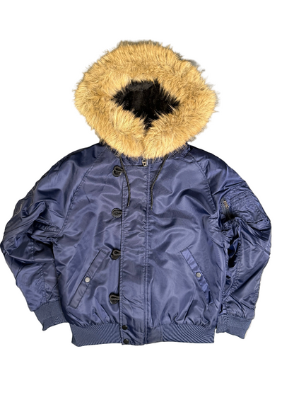 ÚLPA MEÐ LOÐI NAVY BLÁ