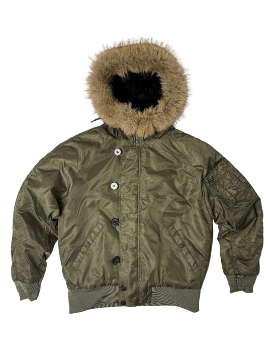 ÚLPA MEÐ LOÐI GRÆN